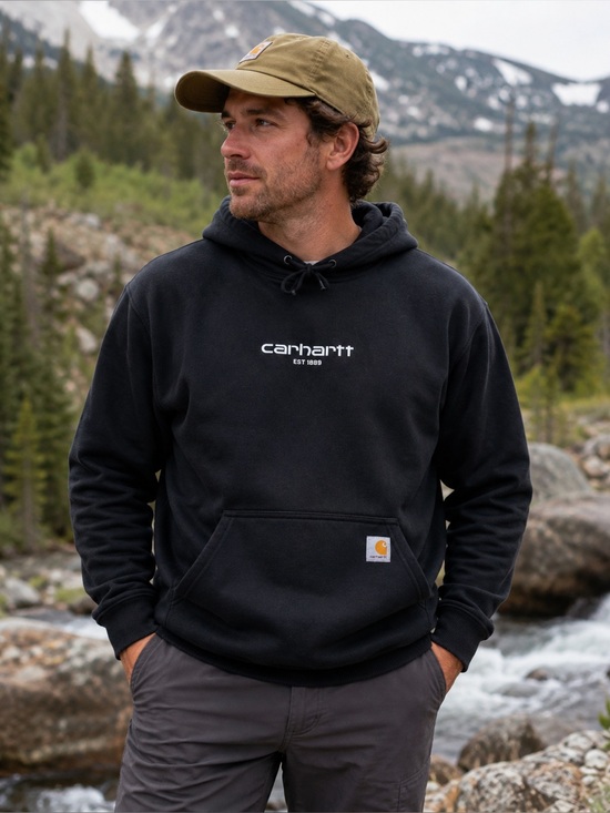 Carhartt Other - Carhartt Force Mens Relaxed Fit Hoodie Black EST 1889 Sweatshirt BLK Size Small